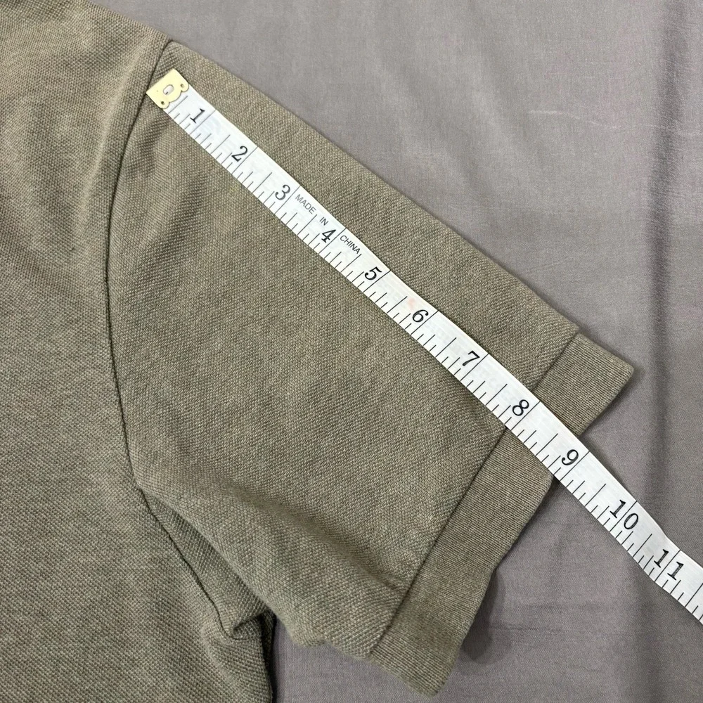 Vtg Polo By Ralph Lauren Polo Shirt Short Sleeve Solid Olive Gray Mens Sz L USA